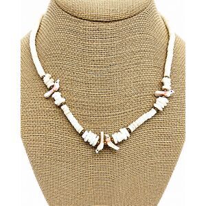VINTAGE FETISH NECKLACE Carved Shell Bird Heishi Beads Southwestern Choker